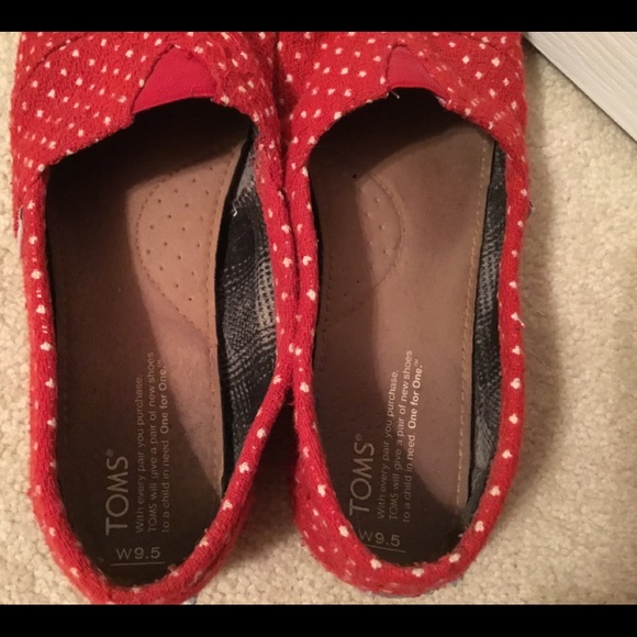Red & white polka dot classic TOMS - Picture 3 of 4